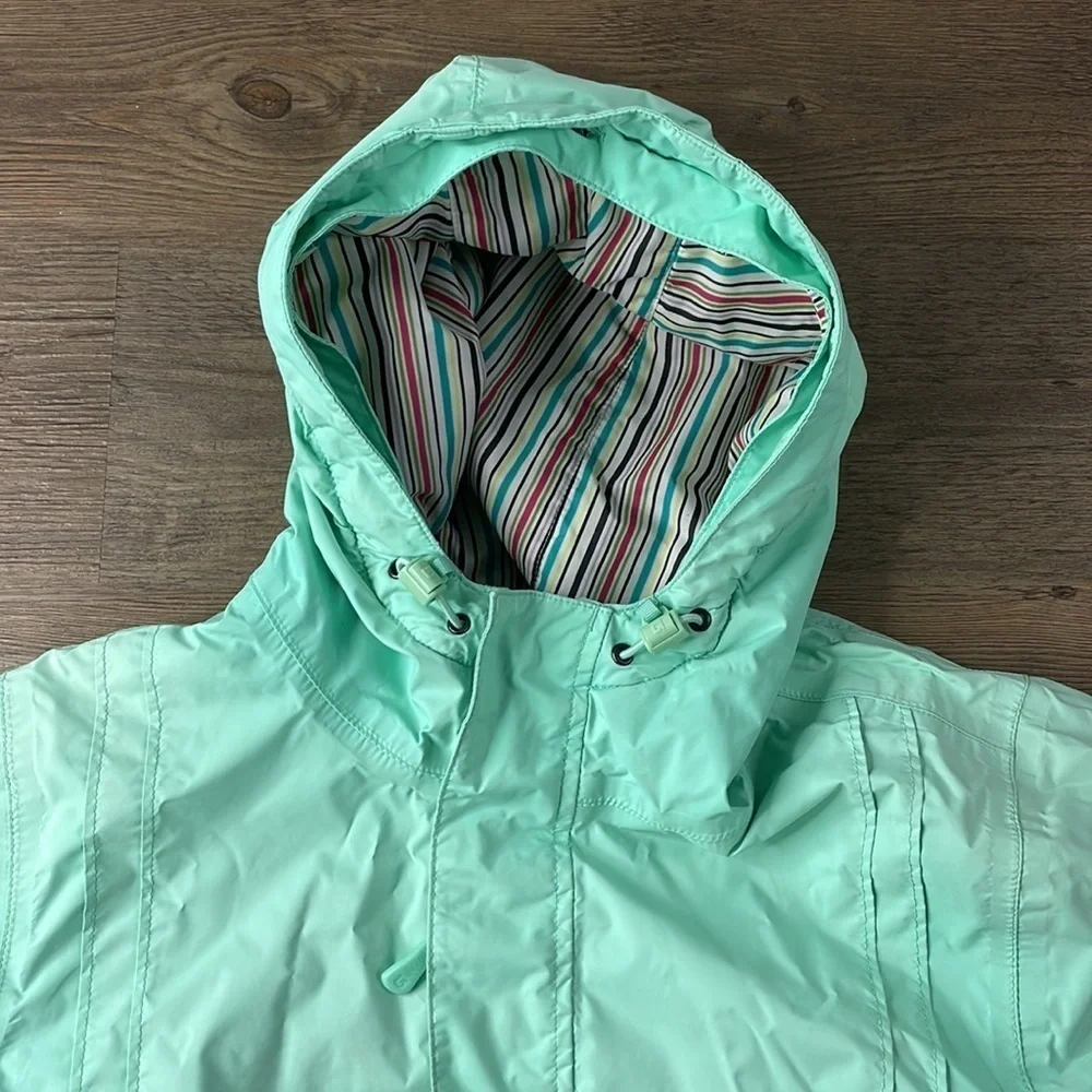 Billabong Girls Mint Green Mid Weight Hooded Windbreaker Jacket, size XL